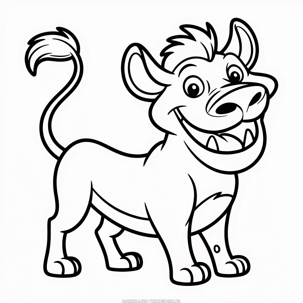Tekening Pumbaa uit De Leeuwenkoning