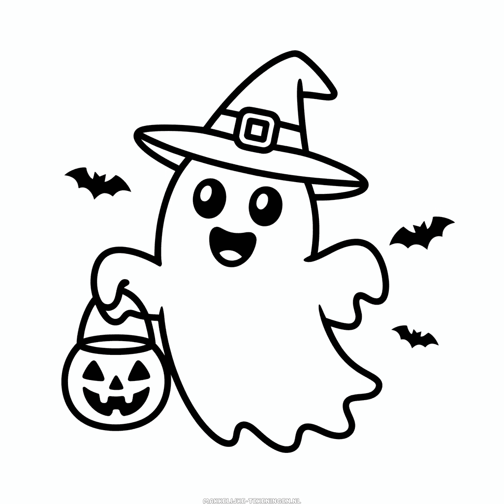 Tekening Schattige Halloween Cartoon