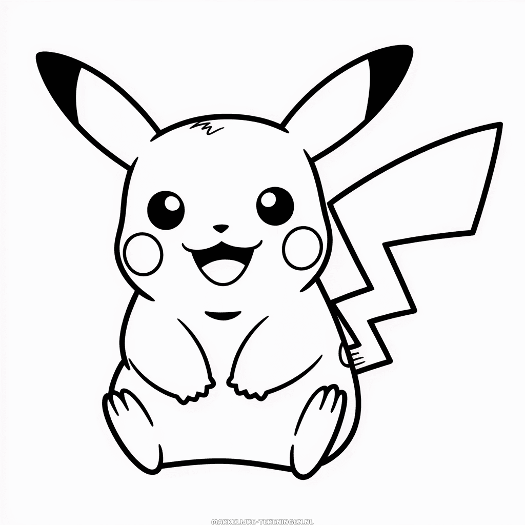 Tekening Schattige Pikachu