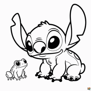 Tekening Stitch en Kikker