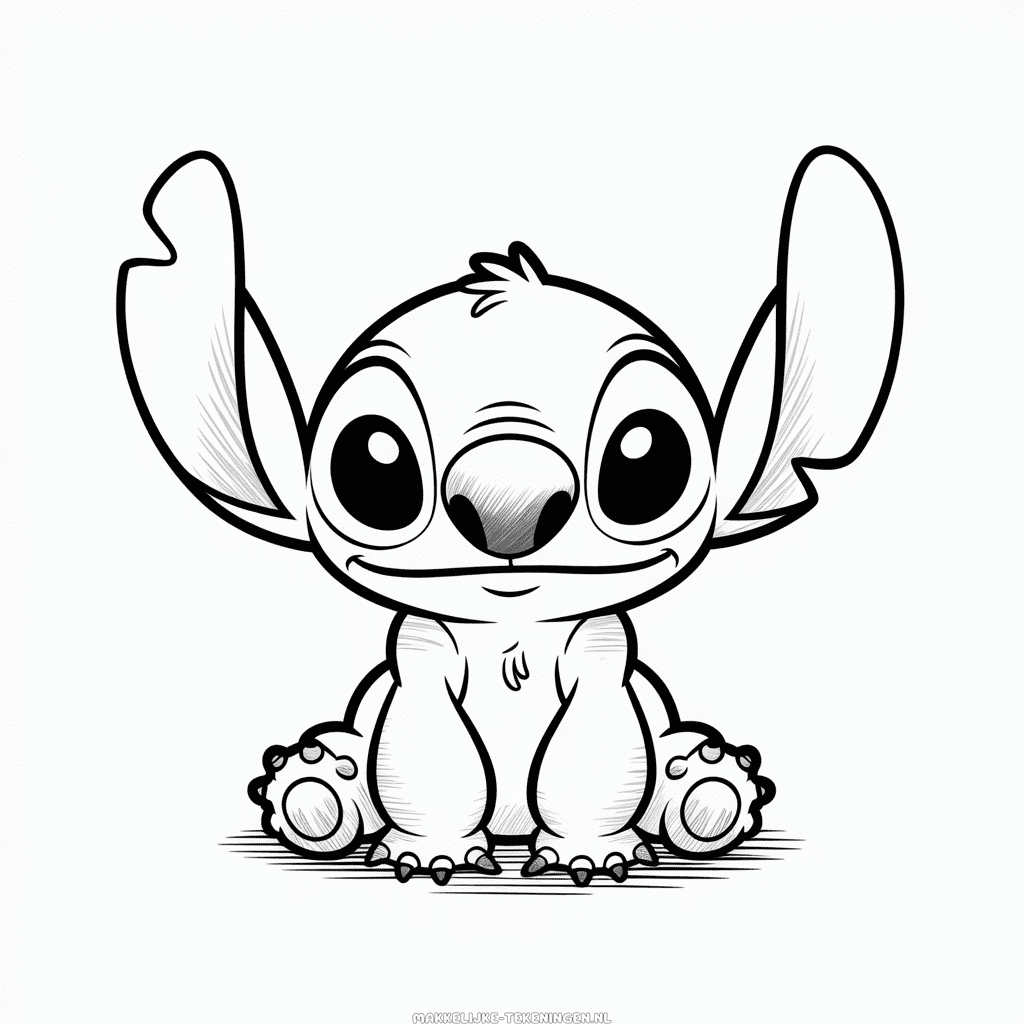 Tekening Stitch Potloodstijl