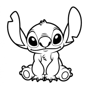 Tekening Stitch Zittend