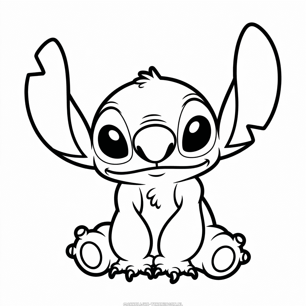 Tekening Stitch Zittend