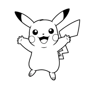Tekening Vrolijke Pikachu