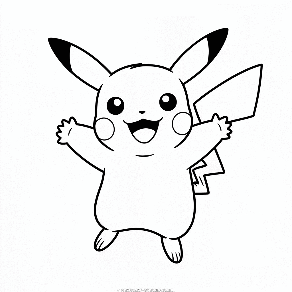 Tekening Vrolijke Pikachu