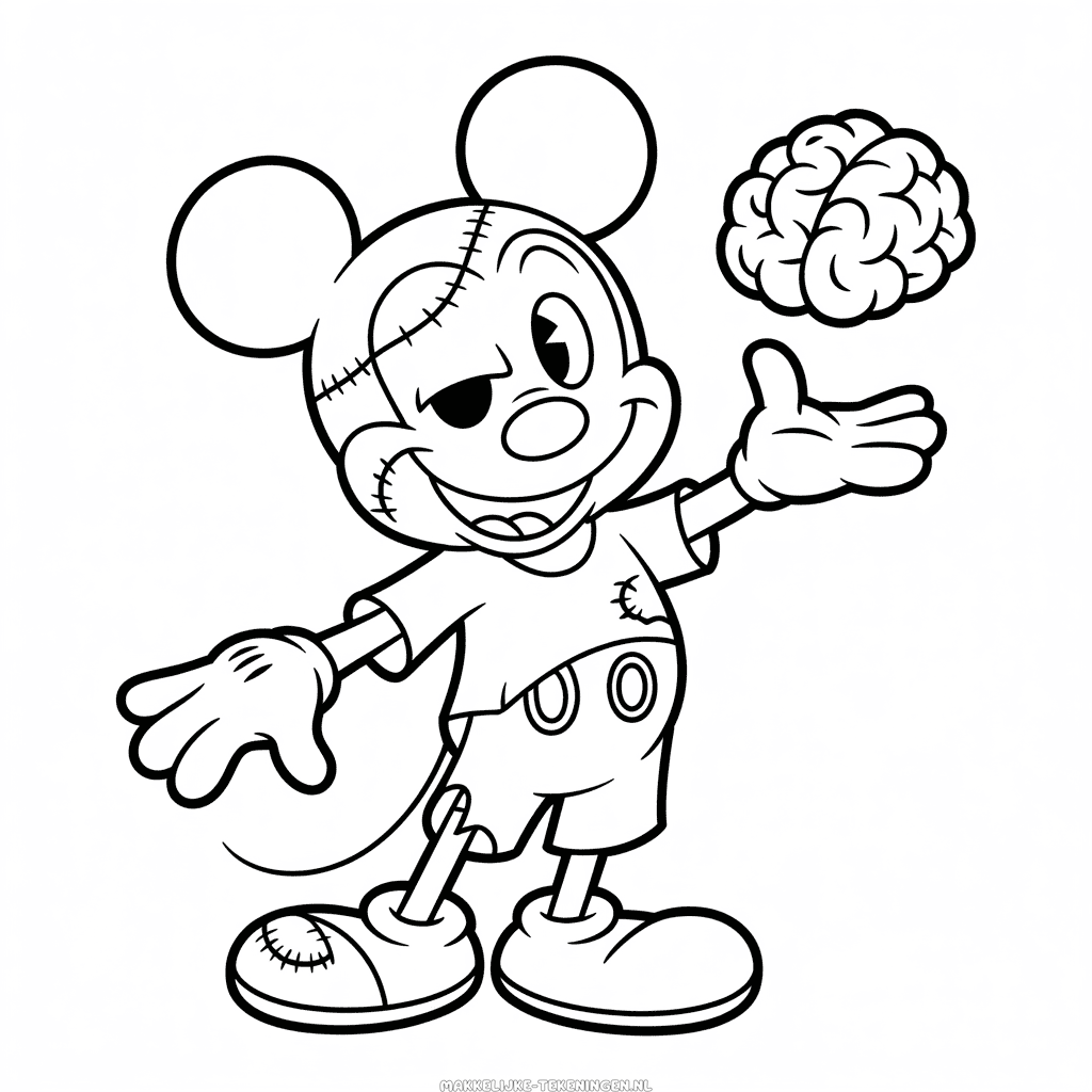 Tekening Zombie Mickey
